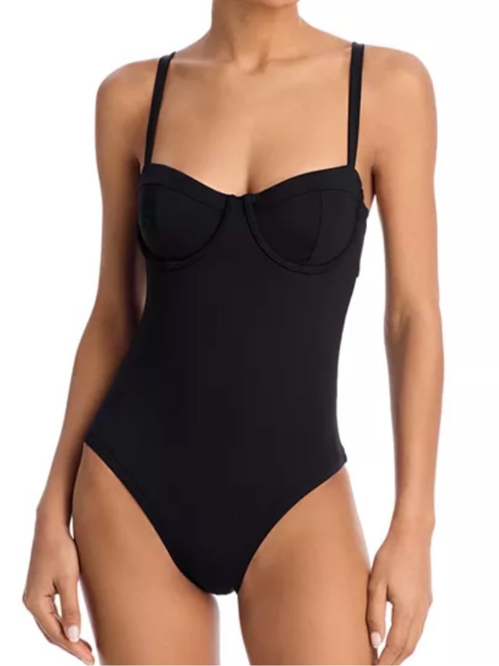 Aqua Black Underwire One-Piece Swimsuit